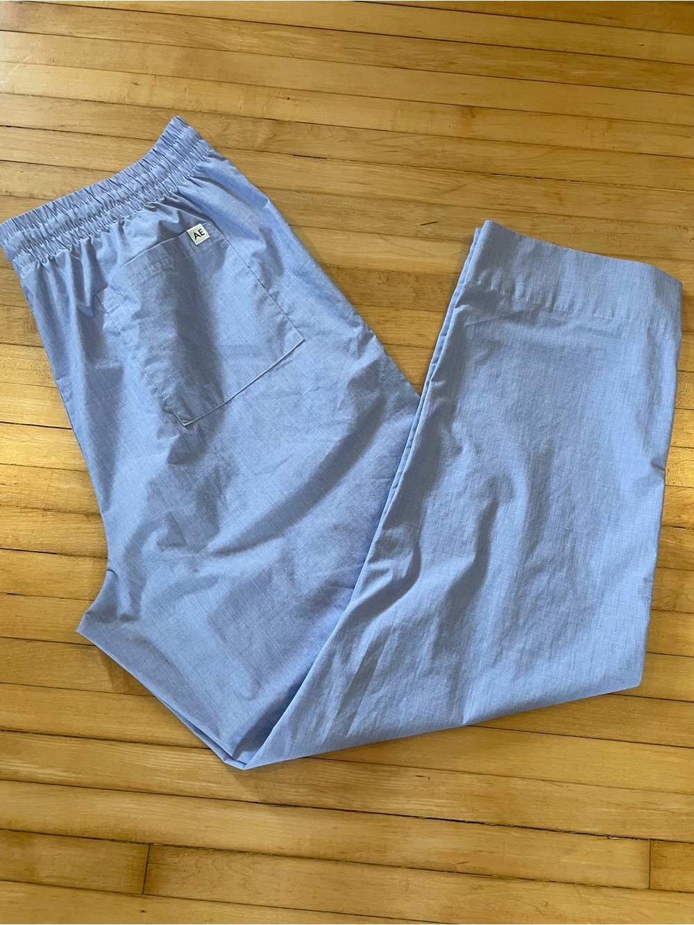 AMERICAN EAGLE Men's Cotton Stretch Lounge Pajama Pants Light Blue Pockets